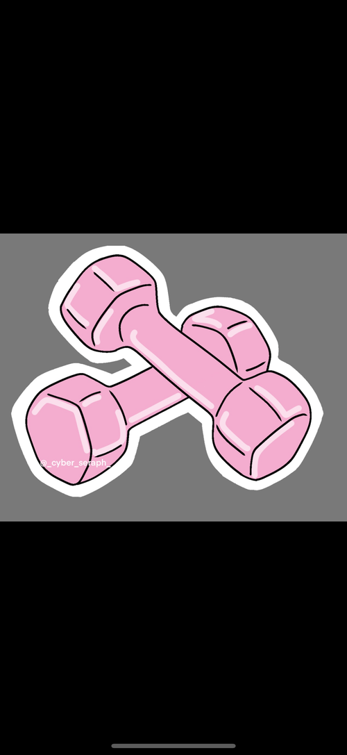 Baddie gym sticker-dumbbells