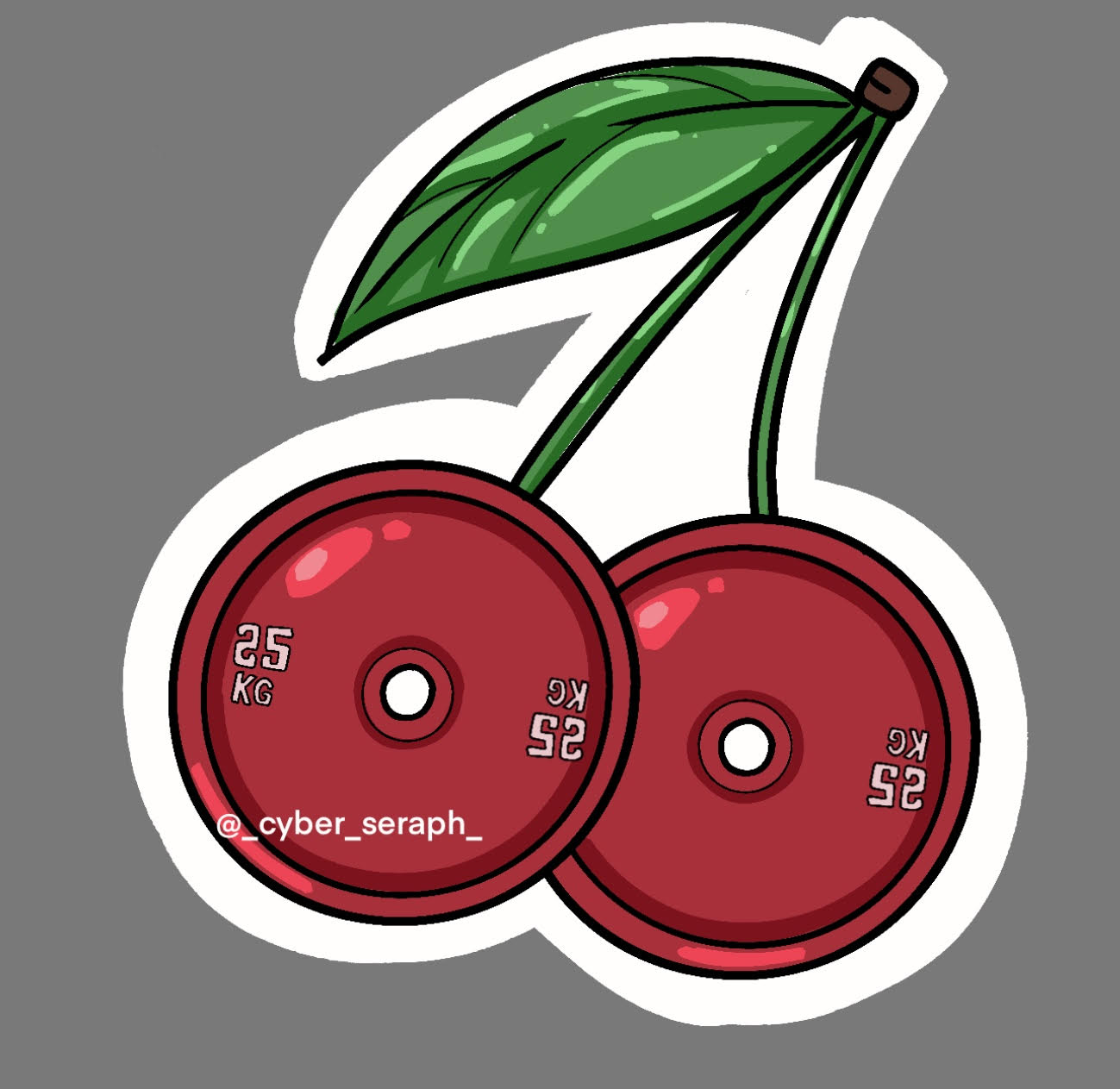 Baddie Gym Stickers- Cherry Weights